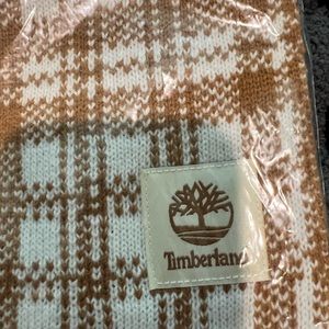 Timberland Buffalo Plaid Shawl Womens OS One Size Brown Cream *NEW